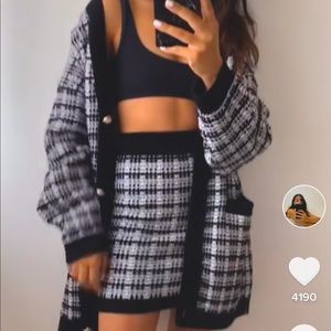 Aritzia Babaton Salvatore Tweed Skirt XXS